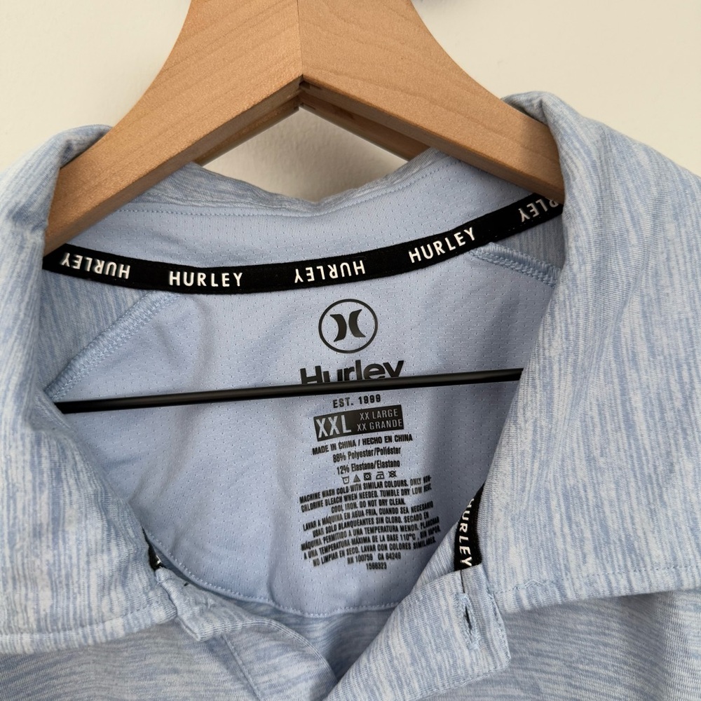 Hurley Men’s XL Bundle of 2 Polo Shirts Baby‎ Blue Sage Green Preppy Outdoor - Picture 4 of 7